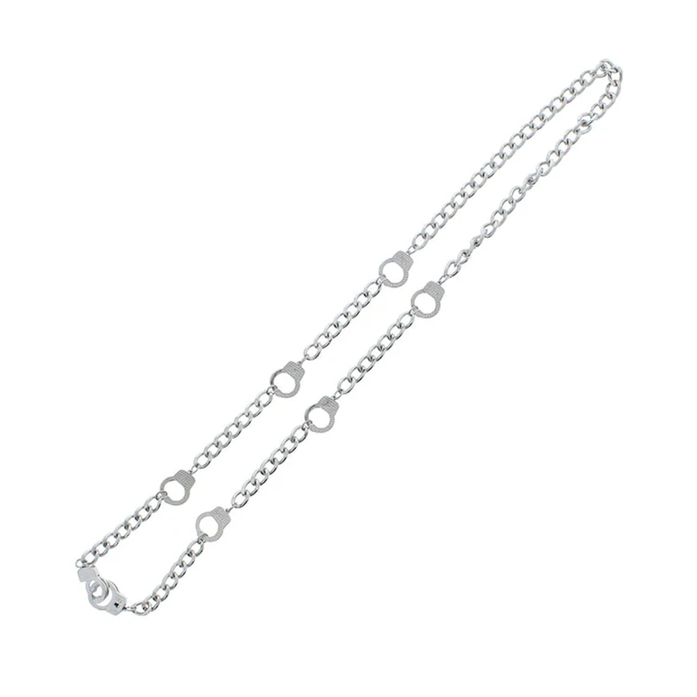 Zac's Alter Ego - Long Metal Handcuff Link Chain Collier - Couleur argent